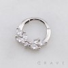 MULTI CZ MARQUISE CASCADE WREATH 316L SURGICAL STEEL SEPTUM HINGED SEGMENT RING